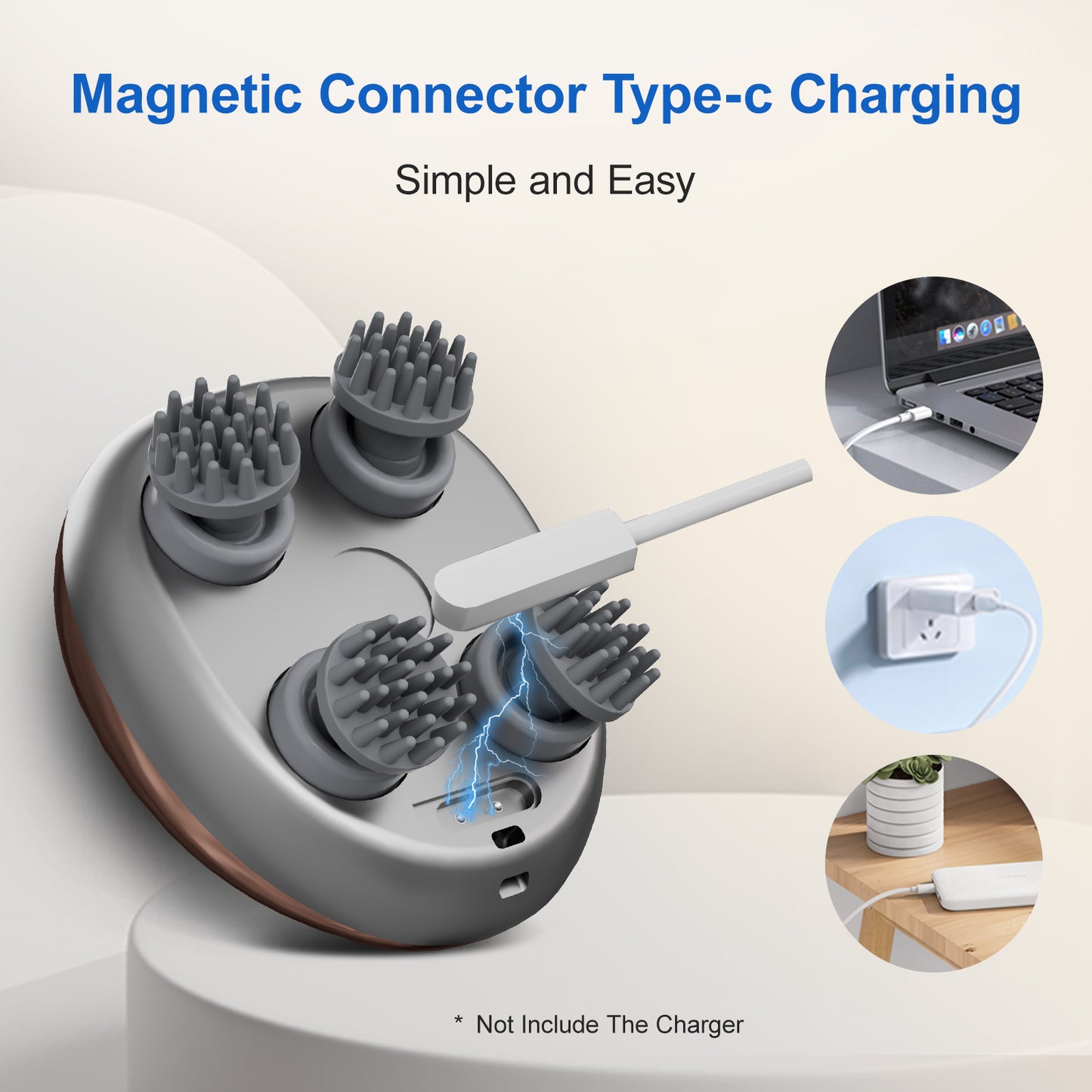 Hair Relaxation Tool 3D Massage Comb Smart Scalp Massager Relieves Fatigue Essential For Home And Office Rechargeable Massager