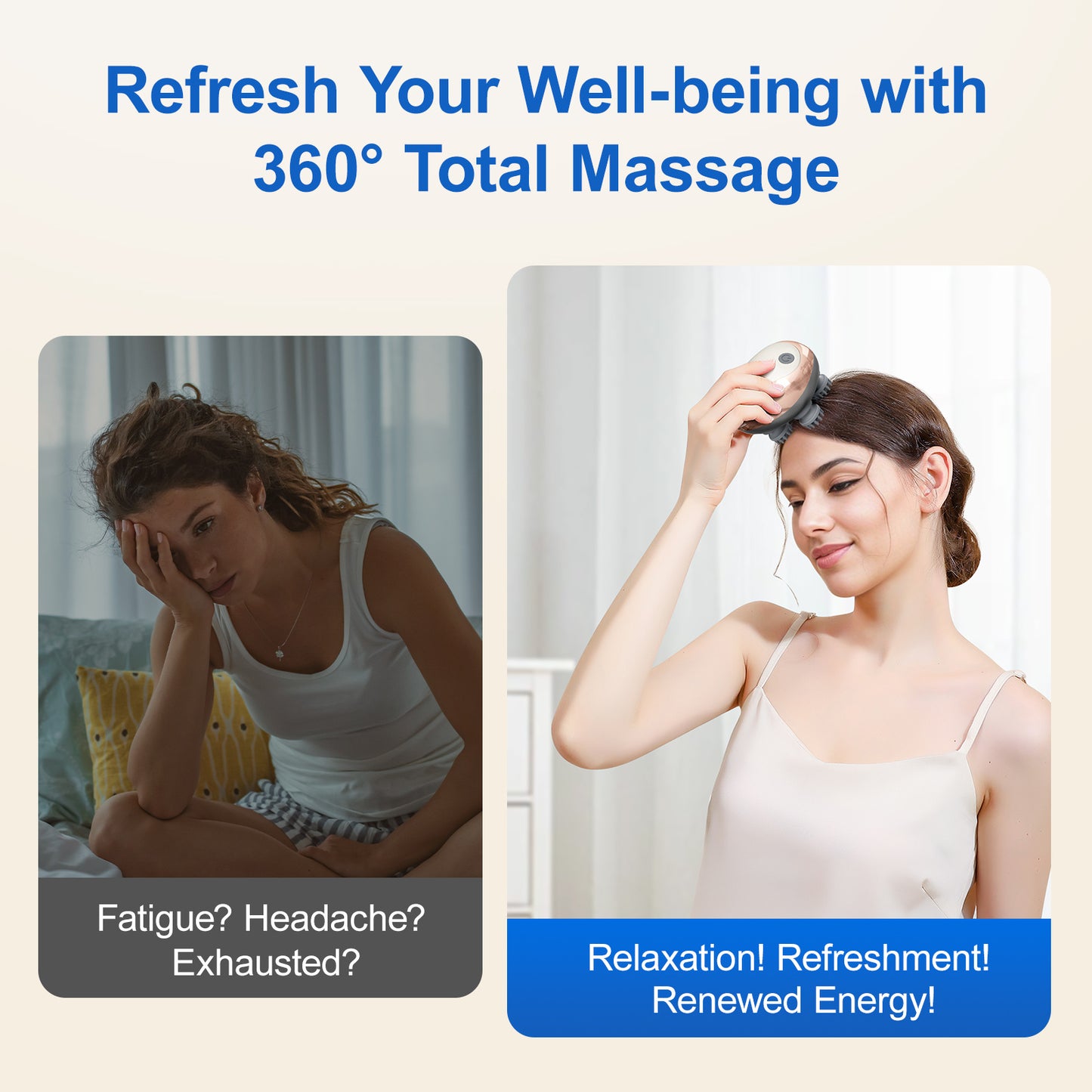 Hair Relaxation Tool 3D Massage Comb Smart Scalp Massager Relieves Fatigue Essential For Home And Office Rechargeable Massager