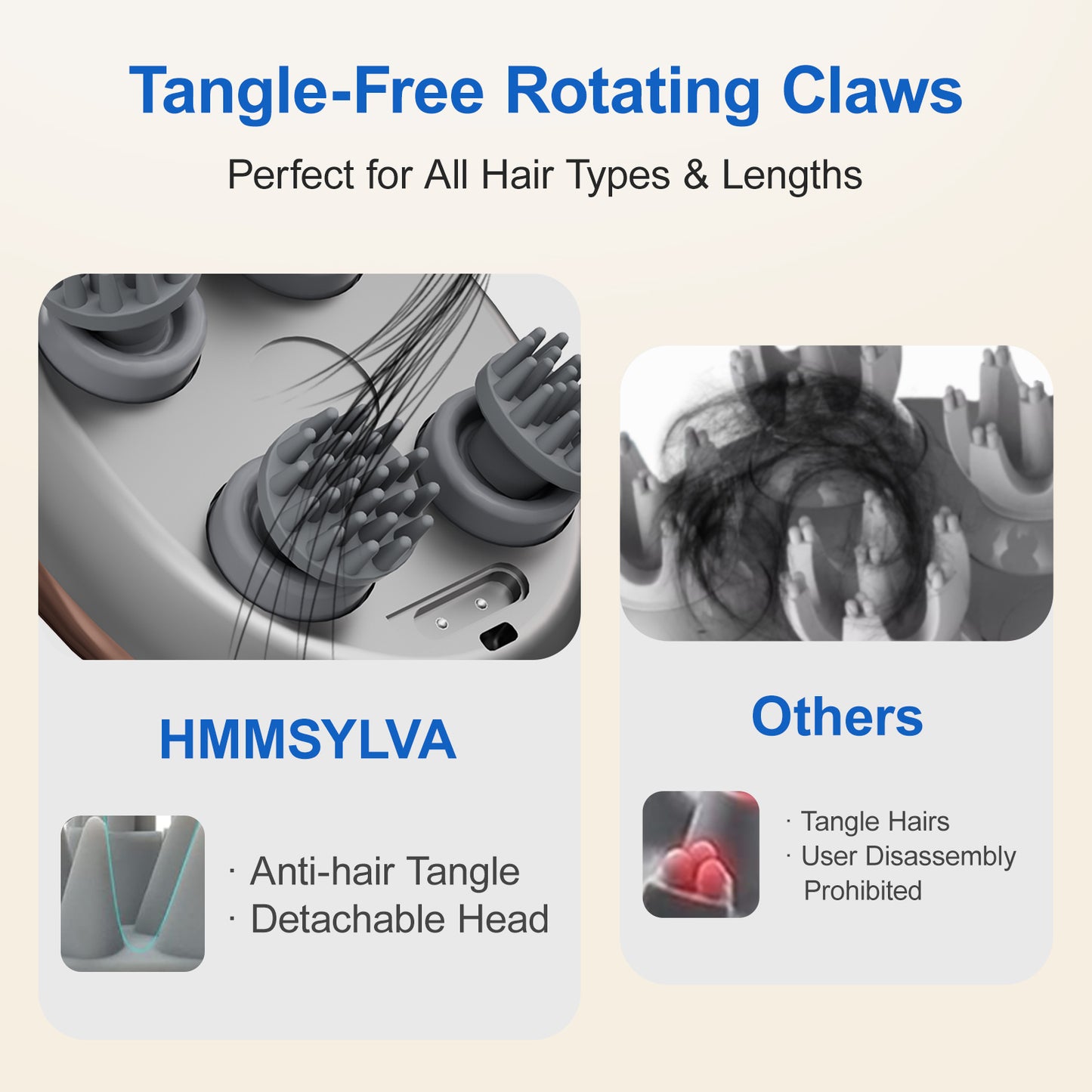 Hair Relaxation Tool 3D Massage Comb Smart Scalp Massager Relieves Fatigue Essential For Home And Office Rechargeable Massager